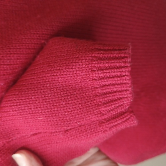 Ann Taylor red Italian Merino wool sweater size small like new - Picture 6 of 7